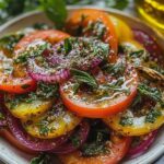 Basilikum Tomatensalat mit frischen Zutaten zubereiten