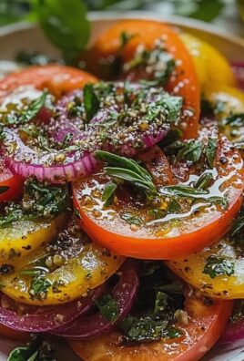Basilikum Tomatensalat mit frischen Zutaten zubereiten