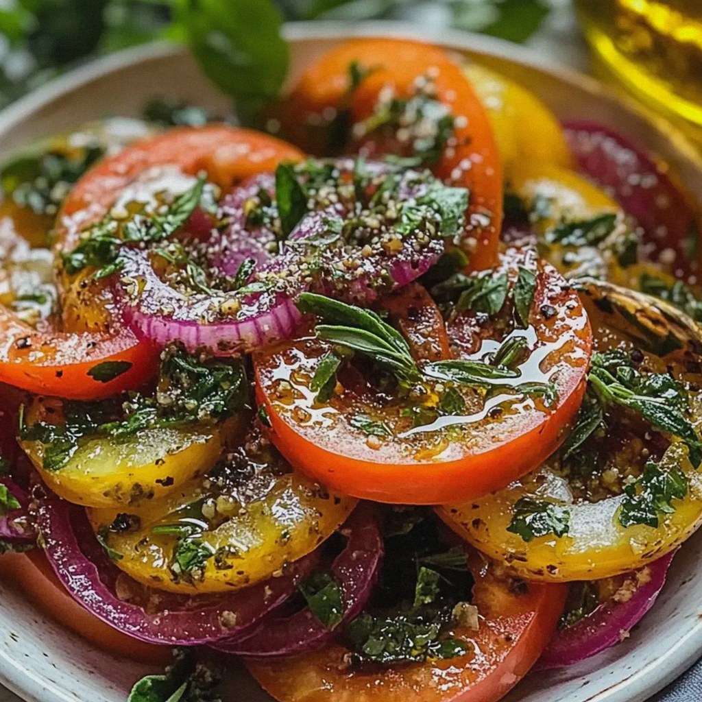 Basilikum Tomatensalat mit frischen Zutaten zubereiten