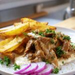 Beef Gyros with Delicious Non-Alcohol Metaxa Sauce Recipe