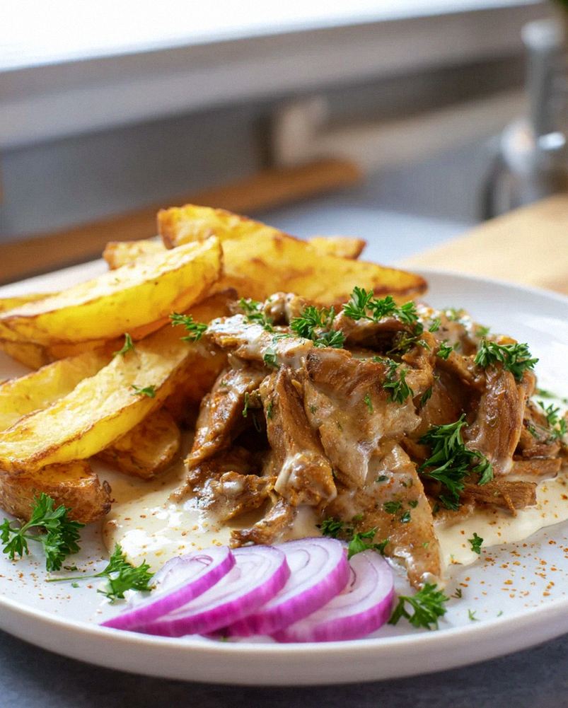Beef Gyros with Delicious Non-Alcohol Metaxa Sauce Recipe – Schritt 1