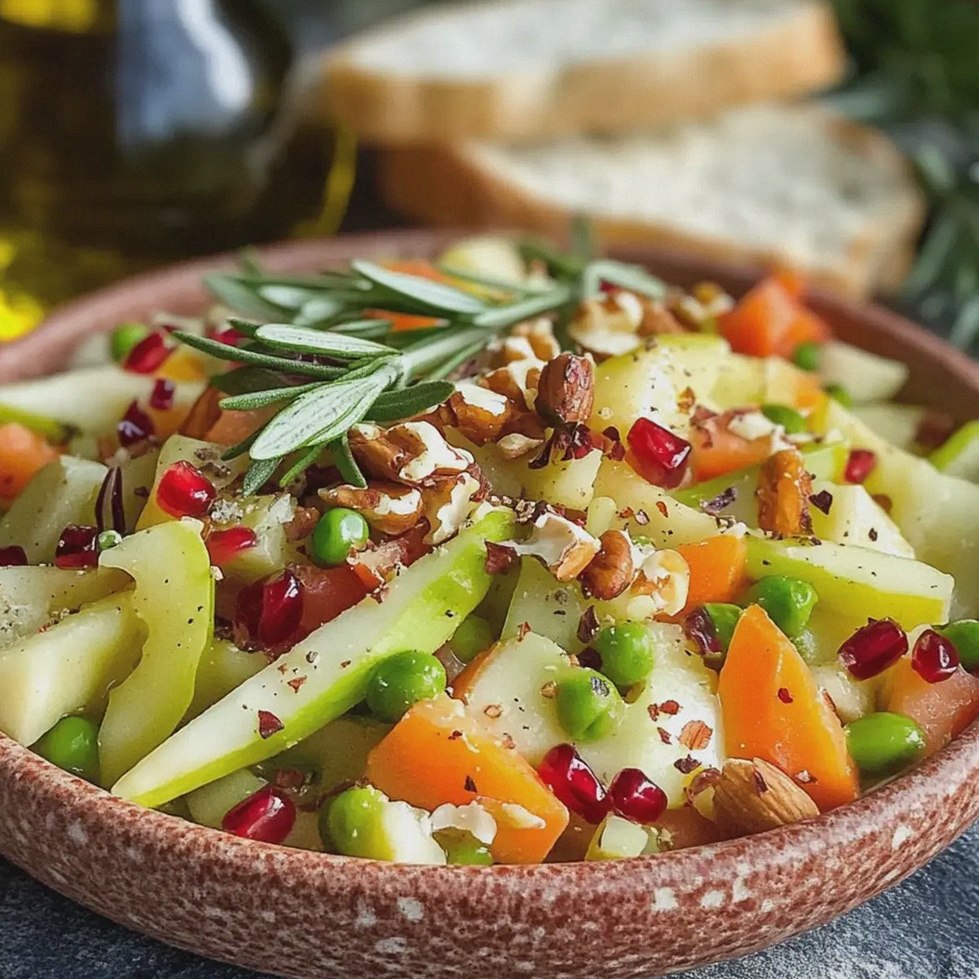 Chinakohl Salat mit Äpfeln und Walnüssen