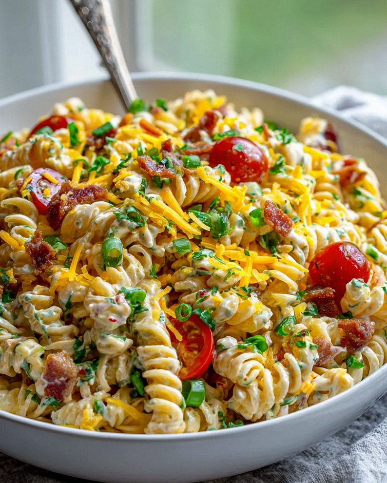 Cremiger Rindfleisch Putenspeck Cheddar Ranch Nudelsalat – Schritt 1