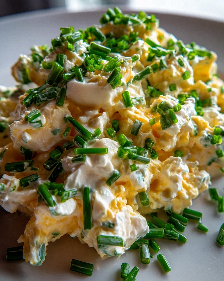 Eiersalat aus körnigem Frischkäse – Schritt 2