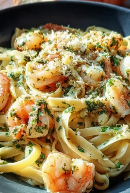 Garnelen Pasta mit Kräuterbutter und Knoblauch
