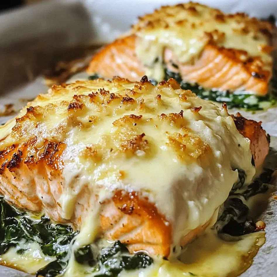Gebackener Lachs mit Spinat und Mozzarella Zauber – Schritt 1