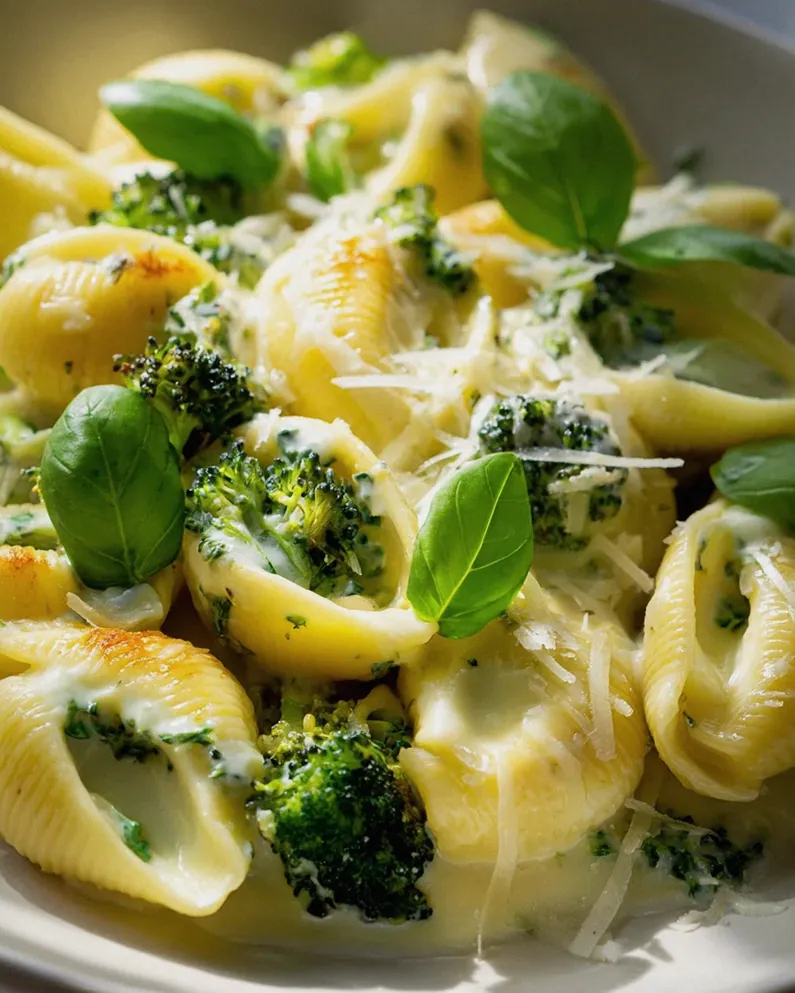 Gefüllte Muschelnudeln mit Brokkoli & Parmesan Alfredo – Schritt 2