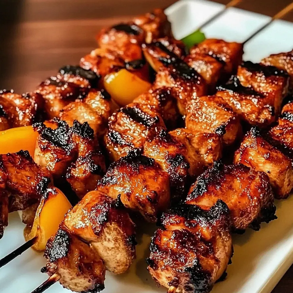 Gegrillte thailändische Kokosnuss-Hähnchenspieße zaubern Sommerflair