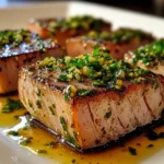 Gegrillte Thunfischsteaks mit Knoblauch-Kräuter-Butter