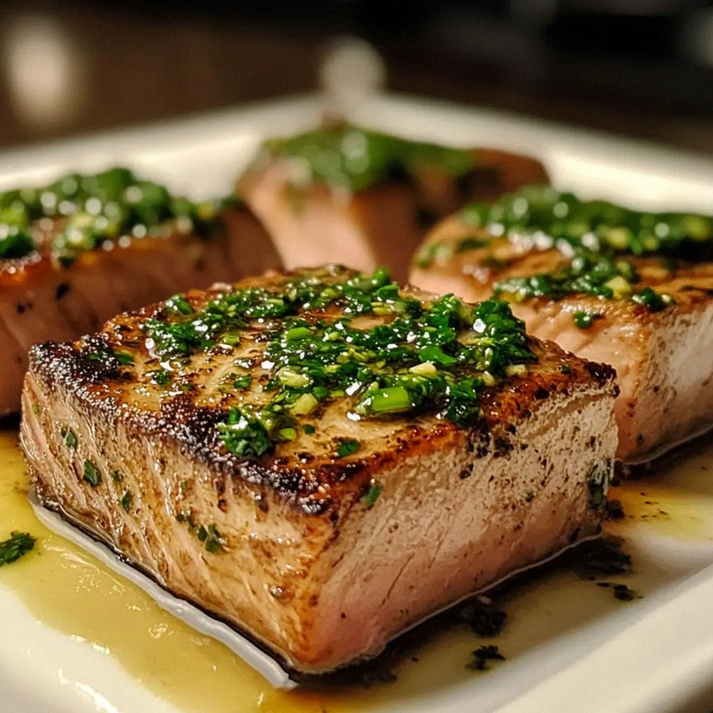 Gegrillte Thunfischsteaks mit Knoblauch-Kräuter-Butter – Schritt 2