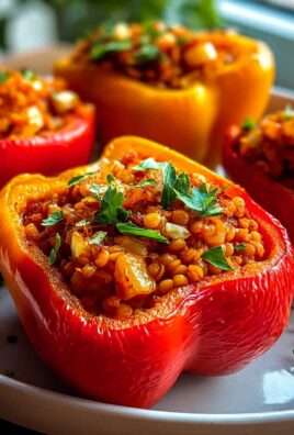 Herzhafte Gefüllte Spitzpaprika mit Roten Linsen