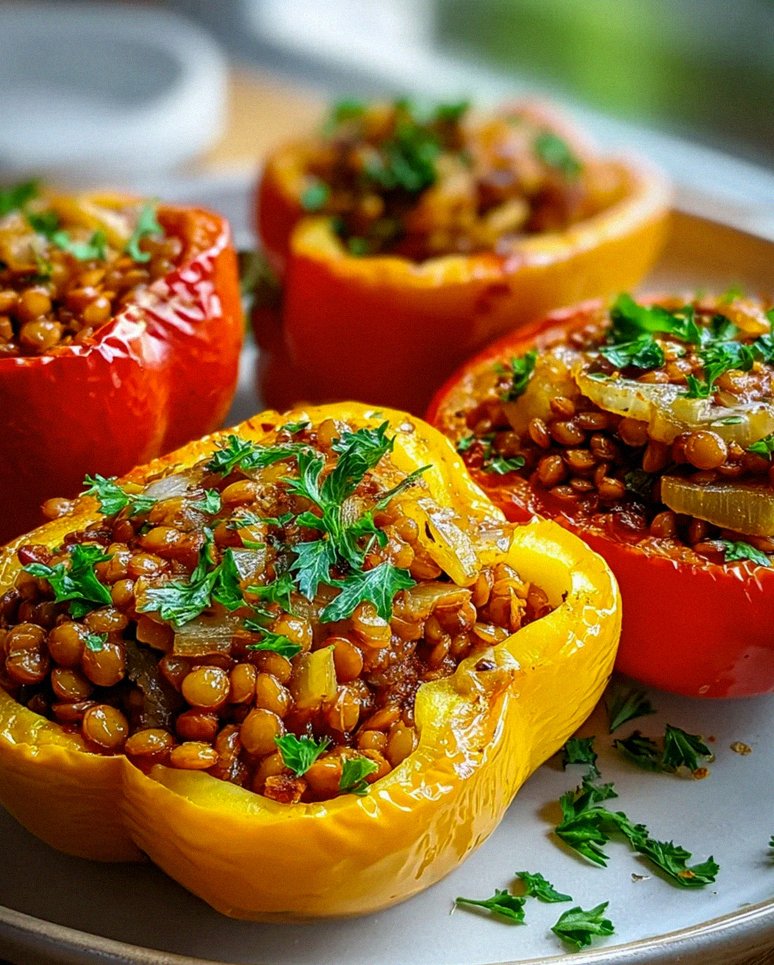 Herzhafte Gefüllte Spitzpaprika mit Roten Linsen – Schritt 2