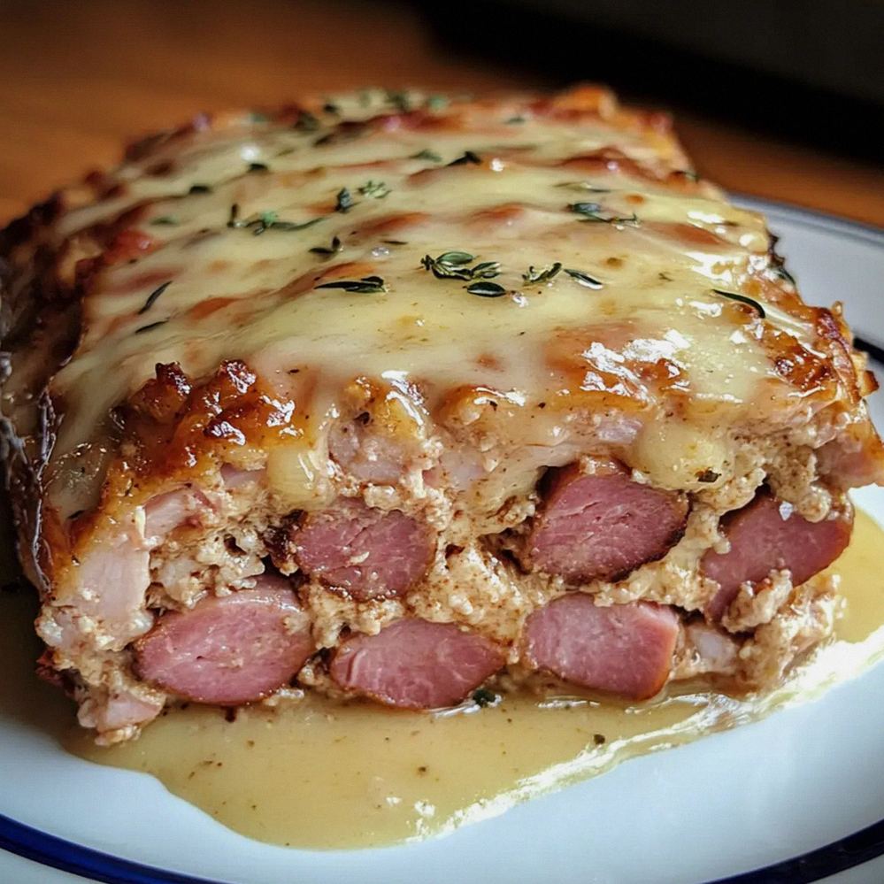 Hühnchen Cordon Bleu Hackbraten für Genuss ohne Reue – Schritt 2
