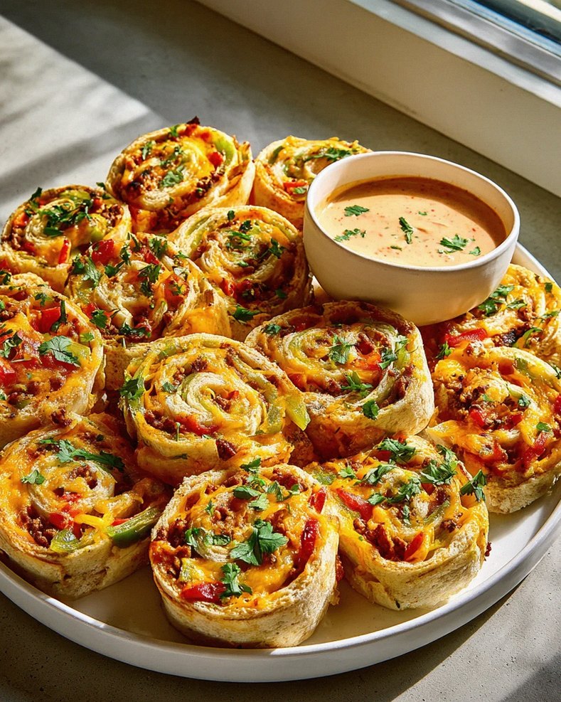 Käse-Taco-Pinwheels mit würziger Aioli für deine Party! – Schritt 2