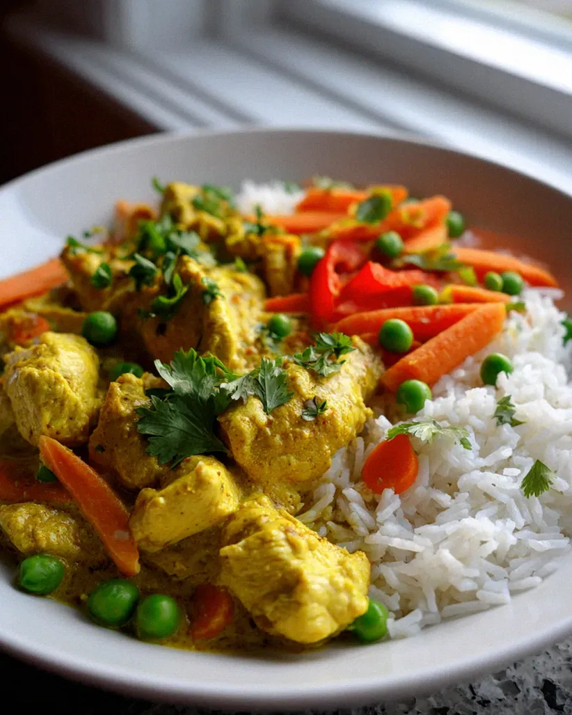 Klassischer Curry Reis mit Hähnchen & Gemüse – So lecker!
