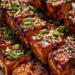 Knoblauch-Soja-Glasierte Tofu-Spieße