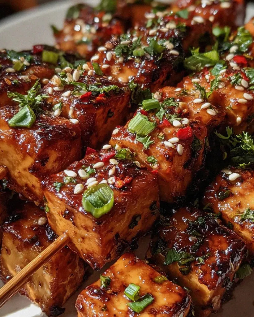 Knoblauch-Soja-Glasierte Tofu-Spieße – Schritt 1