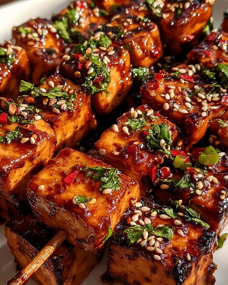 Knoblauch-Soja-Glasierte Tofu-Spieße – Schritt 2