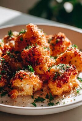 Knusprige Knoblauch Parmesan Blumenkohl Bites einfach gemacht