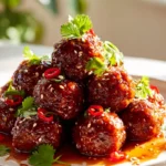 Köstliche koreanische Rinderbällchen mit Gochujang Glasur