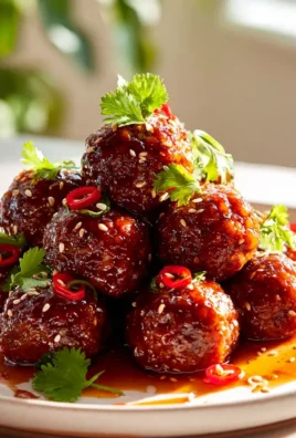 Köstliche koreanische Rinderbällchen mit Gochujang Glasur