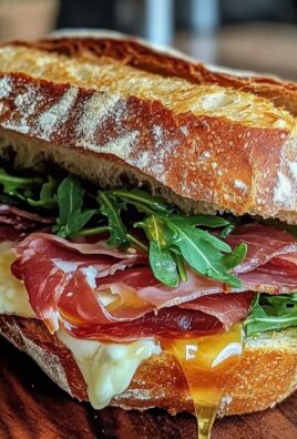 Leckeres Putenschinken und Honig Brie Picknick Baguette