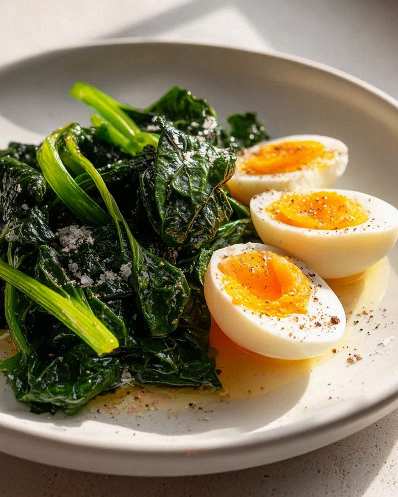 Low Carb Dinner: Hartgekochtes Ei mit Blattgemüse genießen! – Schritt 2