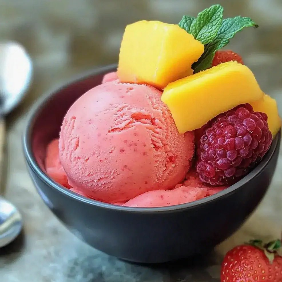 Mango Erdbeer Sorbet: Frisch und Einfach Selbstgemacht