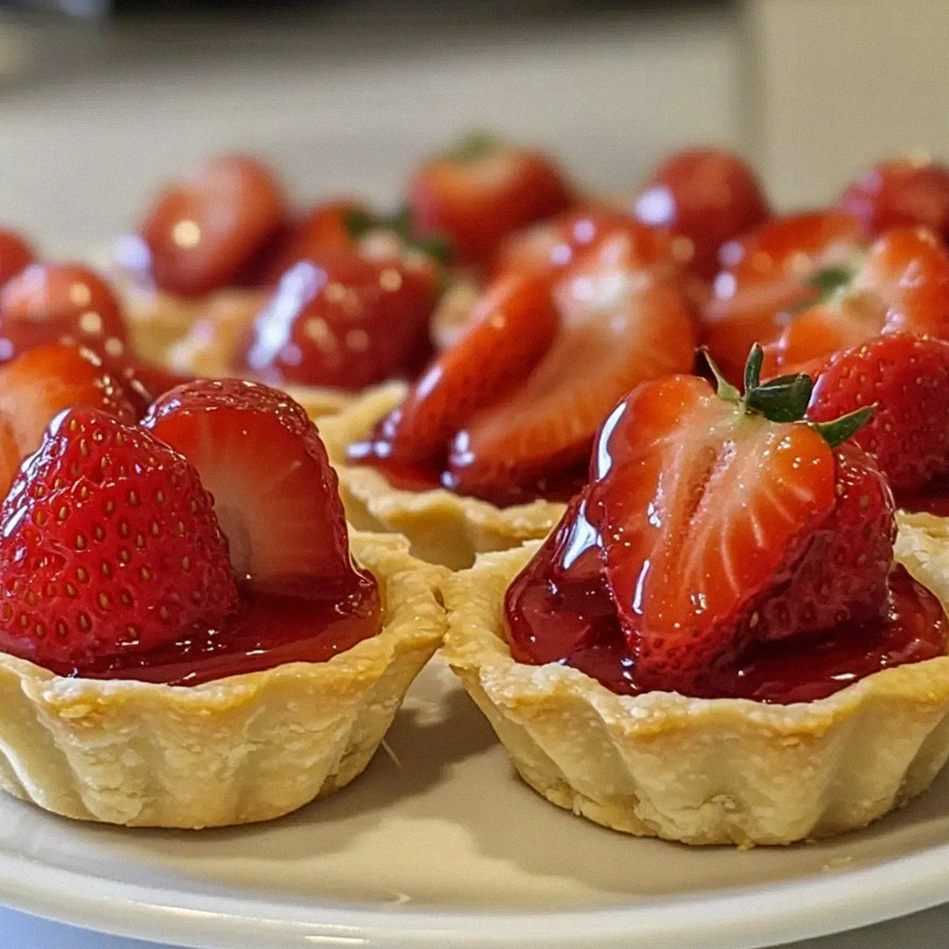 Mini Erdbeertörtchen mit buttrigem Kurzgebäck