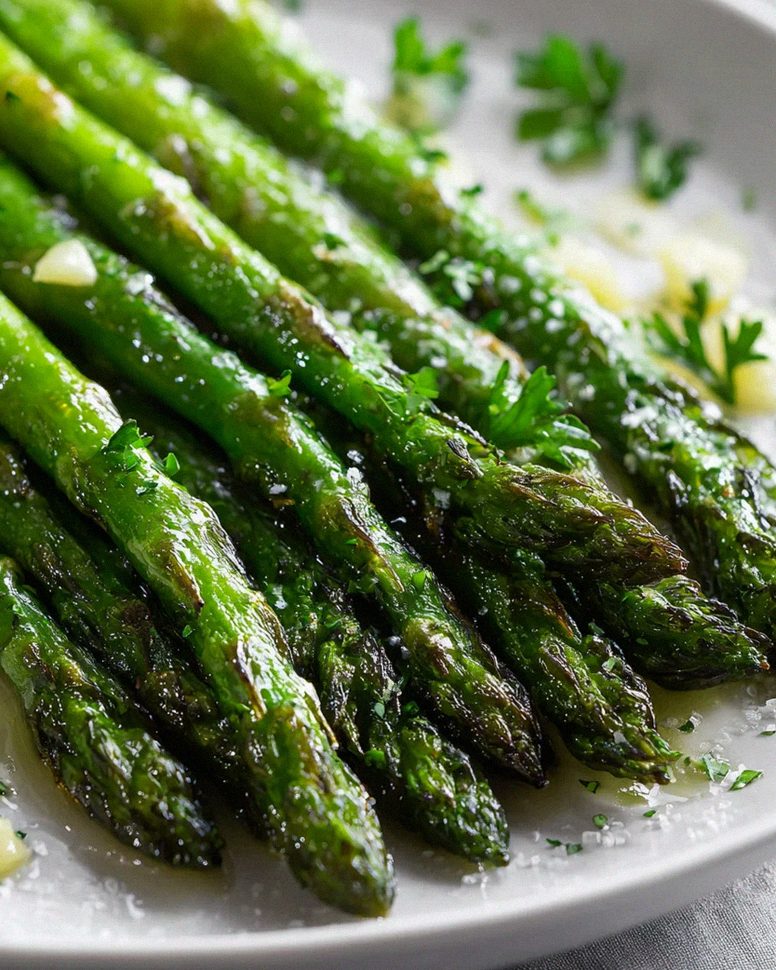 Ofengerösteter Grüner Spargel mit Knoblauch und Olivenöl Rezept – Schritt 1