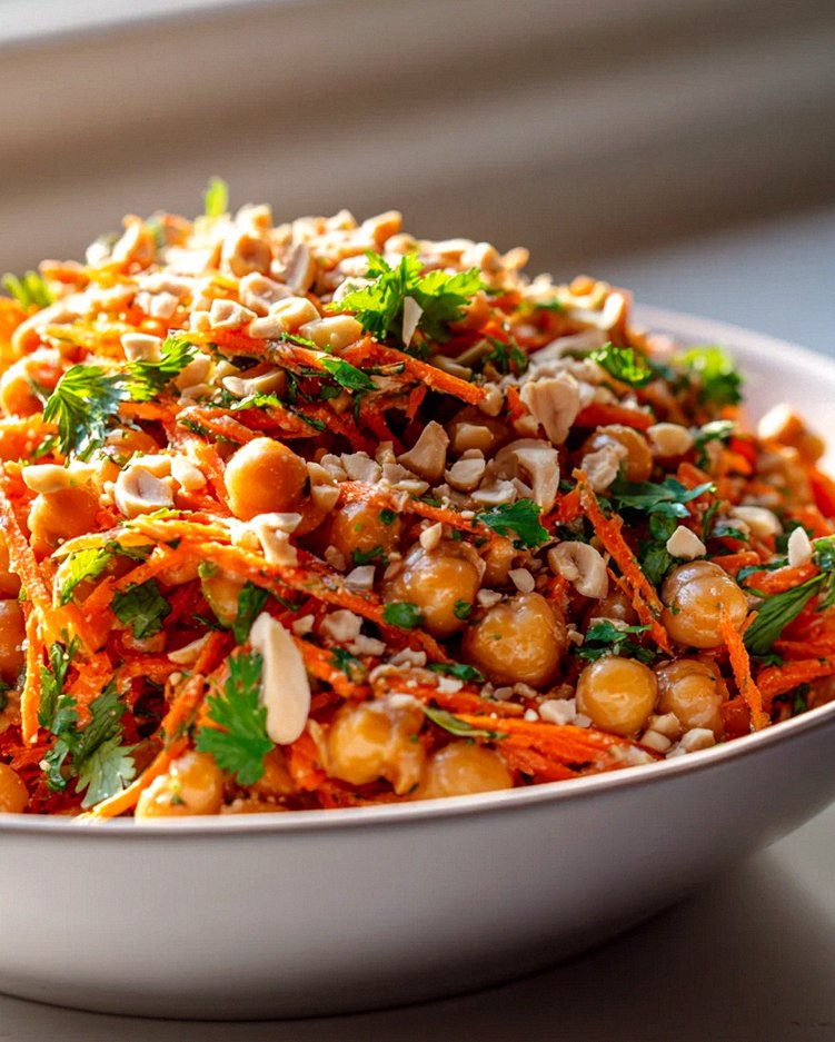Peanut Crunch Kichererbsen- und Karottensalat Rezept genießen!