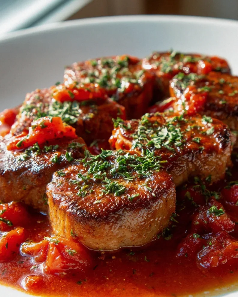 Protein Medaillons in Tomaten Kräuter Soße: Einfach köstlich!