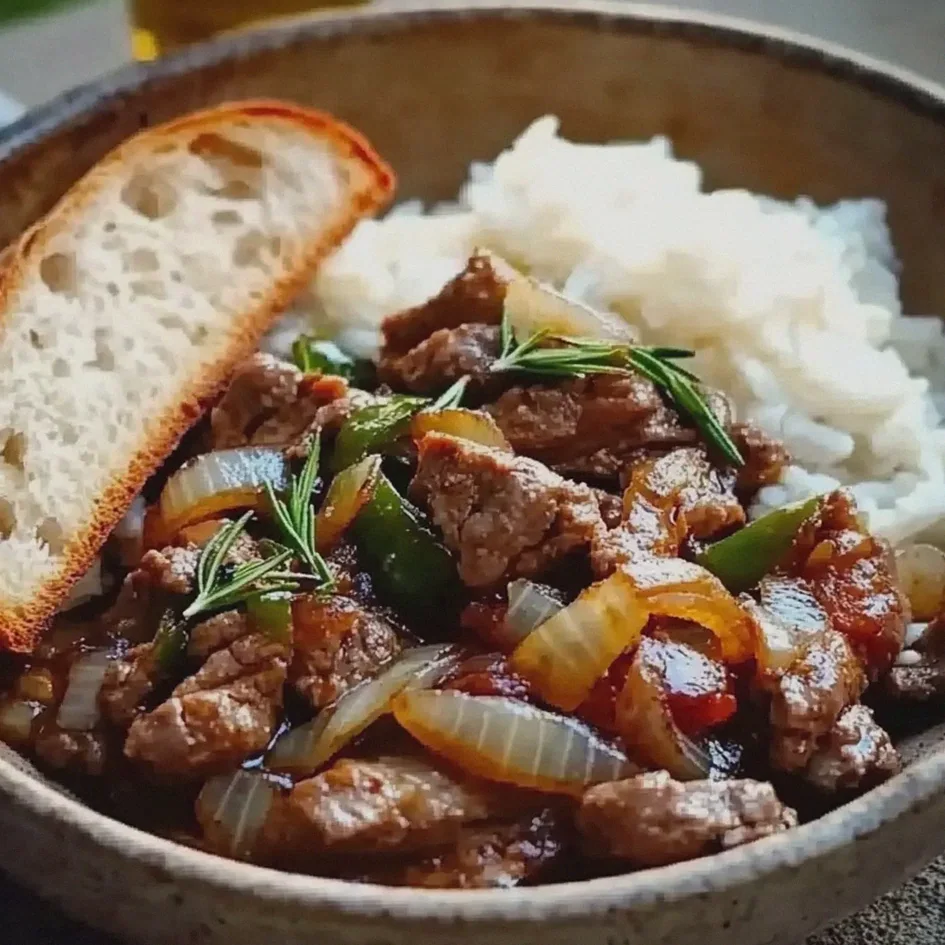 Rindfleisch mit Zwiebeln Pfanne schnell und einfach zubereiten – Schritt 1