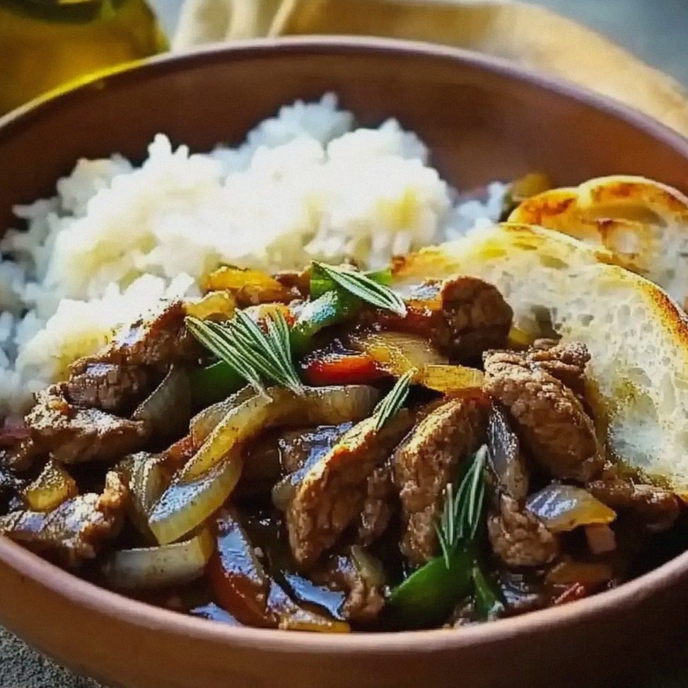 Rindfleisch mit Zwiebeln Pfanne schnell und einfach zubereiten – Schritt 2