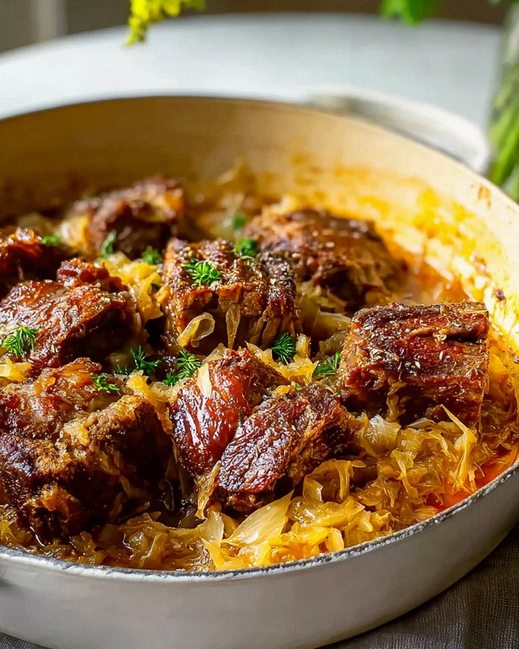 Saftiges Rindfleisch mit Sauerkraut und braunem Zucker Rezept – Schritt 2