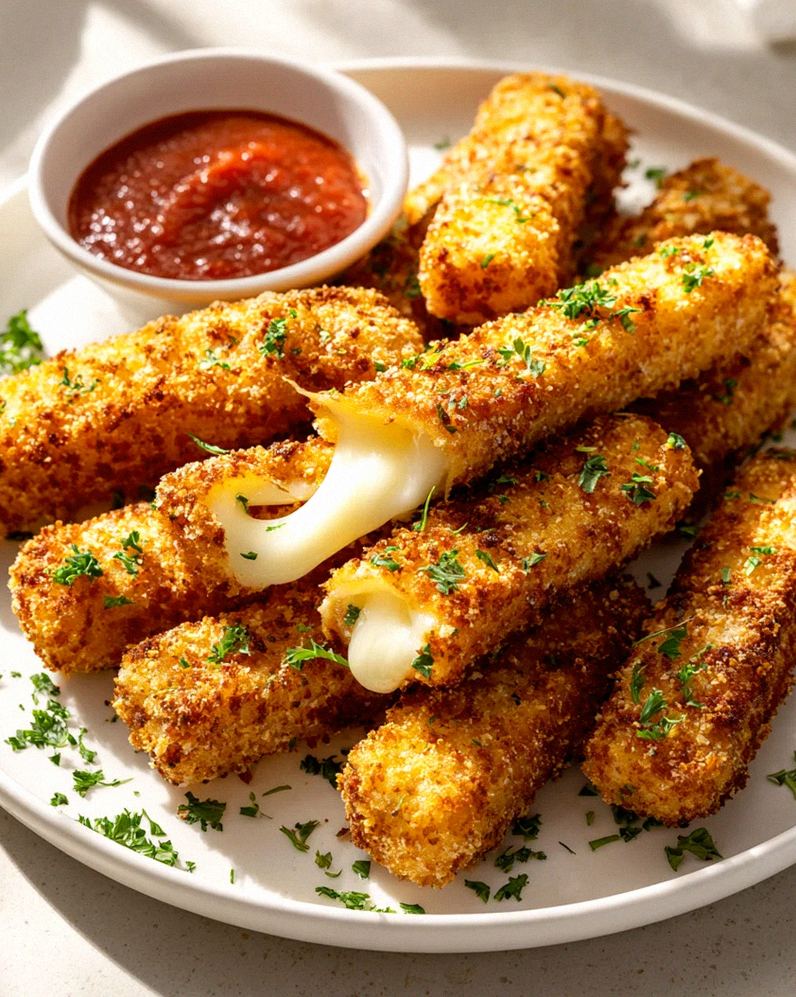 Schmelzender Goldener Heißluftfrittierter Mozzarella Traum – Schritt 2
