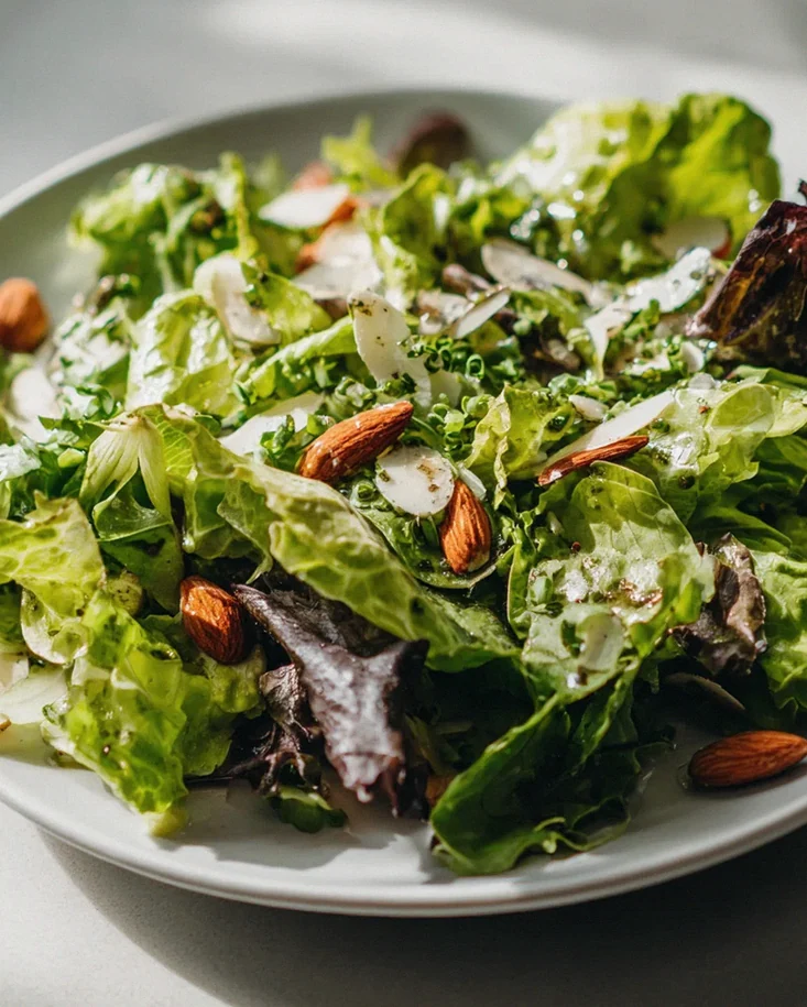 Sommerlicher Erdnon-alcoholic beef broth Salat mit Mandeln & Blattsalat