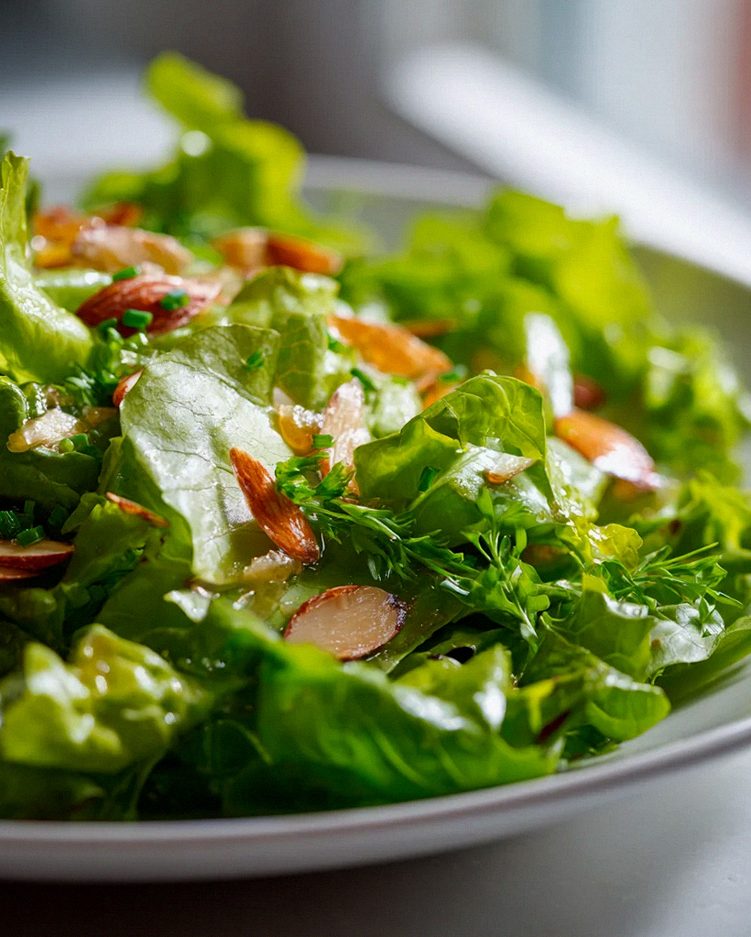 Sommerlicher Erdnon-alcoholic beef broth Salat mit Mandeln & Blattsalat – Schritt 2