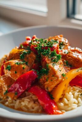 Überbackenes Paprika Sahne Hähnchen mit Orzo und Käse Rezept