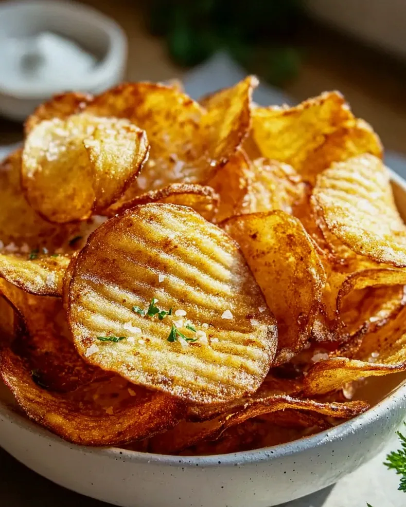 Unglaublich knusprige Kartoffelchips aus der Heissluftfritteuse