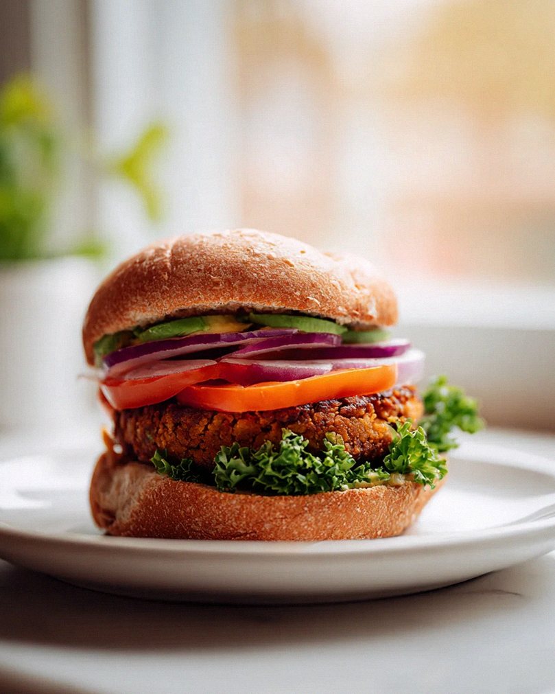 Veggie Beef Hamburger mit Kichererbsen Patty – Lecker & Gesund!
