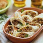 Wraps aus Ofen mit Rinderhack und Gemüse