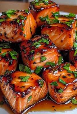 Würzige süße heiße Honig-Lachs-Bissen für jeden Abend
