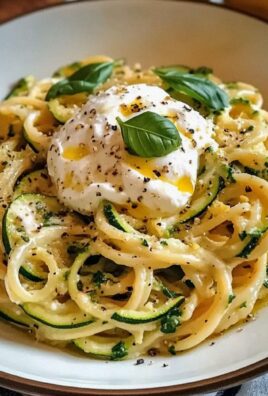 Zitronen Zucchini Pasta mit Burrata für Sommertage