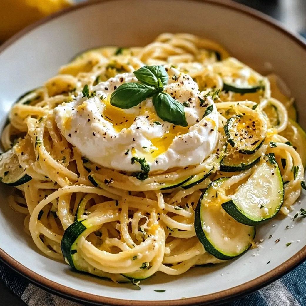 Zitronen Zucchini Pasta mit Burrata für Sommertage – Schritt 1