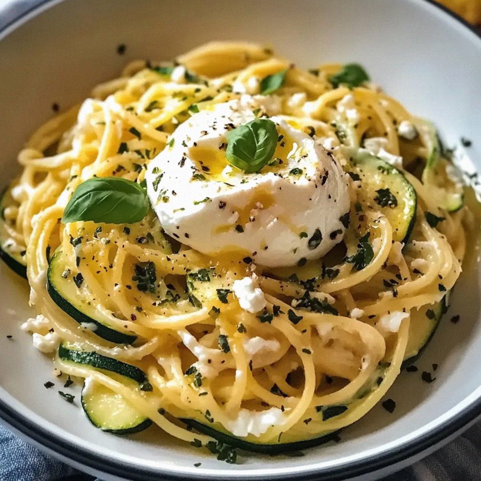 Zitronen Zucchini Pasta mit Burrata für Sommertage – Schritt 2